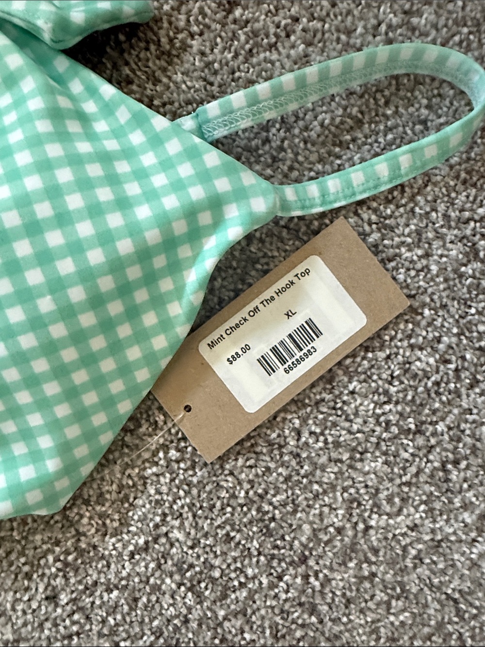 Gingham Mint check Albion fit swim set - Picture 3 of 4